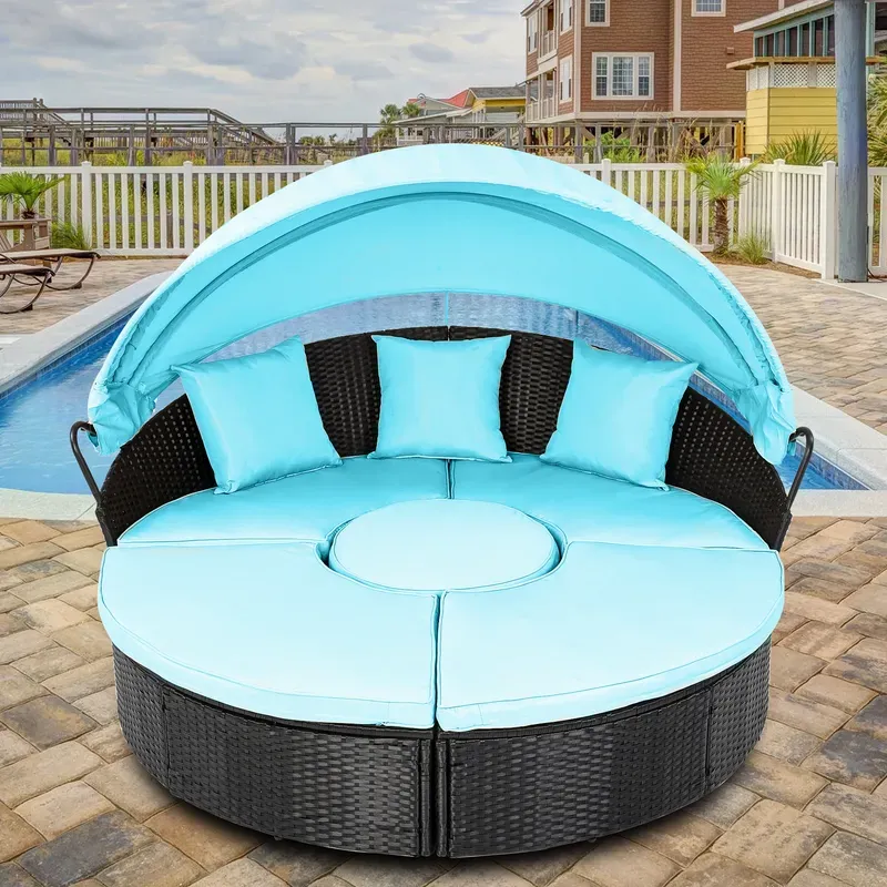 Photo 1 of ** see notes ** Sectional Round Outdoor Daybed with Retractable Canopy and Storage