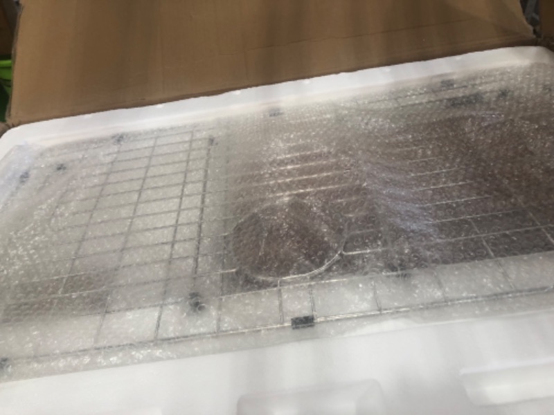 Photo 1 of ARAUSK Farmhouse Sink, 33 x 22 Inch Undermount Kitchen Sink 16 Gauge Black Stainless Steel Kitchen Sinks Apron Front Single Bowl 10 Inch Deep Workstation Sink with Cutting Board