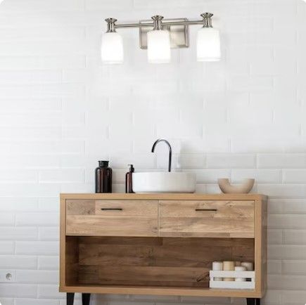 Photo 1 of 
allen + roth Gracey 19.25-in 3-Light Brushed Nickel Modern/Contemporary Vanity Light