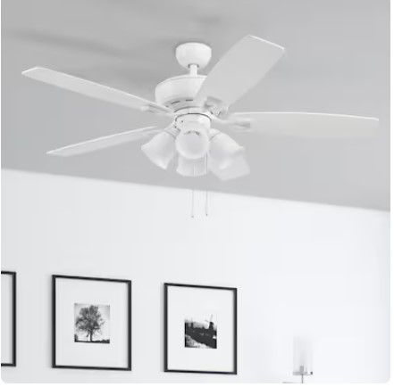 Photo 2 of 
Harbor Breeze Notus 52-in White with White/Driftwood Blades LED Indoor Ceiling Fan with Light (5-Blade)