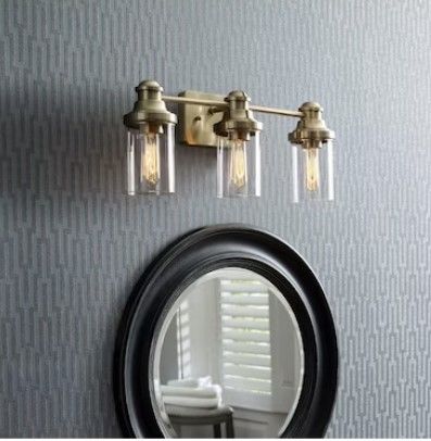 Photo 1 of 
allen + roth Ivy 23.5-in 3-Light Champagne Transitional Vanity Light Bar