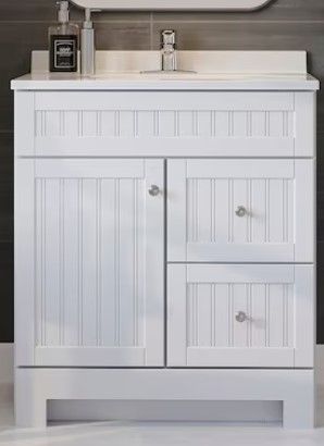 Photo 1 of 100+ bought last week
Style Selections Ellenbee 30-in White Single Sink Bathroom Vanity with White Cultured Marble Top