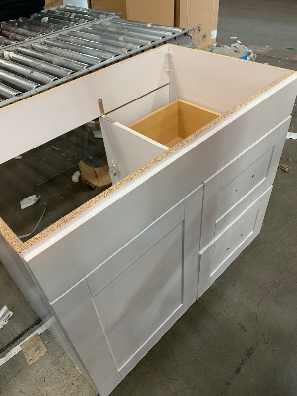 Photo 2 of 
Project Source 36-in White Bathroom Vanity Base Cabinet without Top