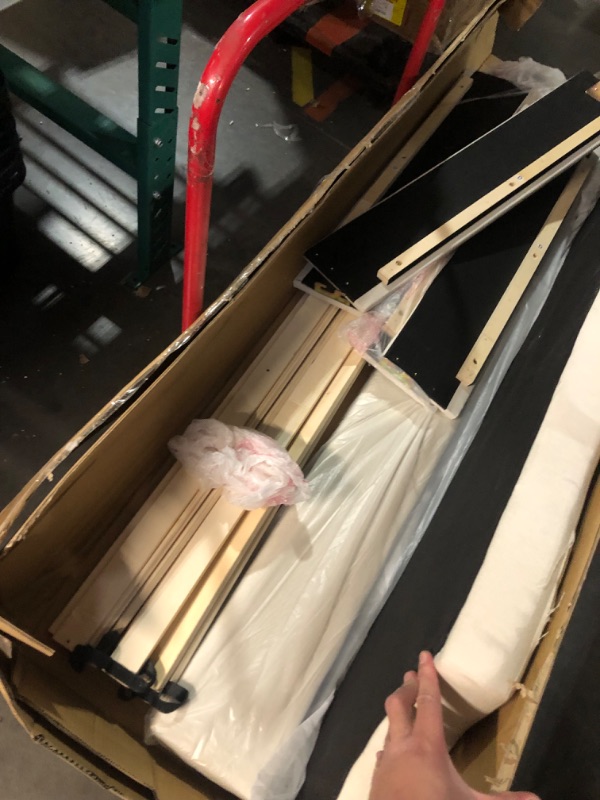 Photo 1 of ***UNABLE TO IDENTIFY EXACT ITEM - STOCK PHOTO IS ONLY FOR REFERENCE - DAMAGED - SLASHED - SEE PICTURES***
Queen Bed Frame, White Upholstered, Tufted Headboard