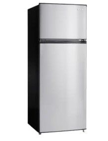 Photo 1 of 7.1 cu. ft. Top Freezer Refrigerator in Stainless Steel Look