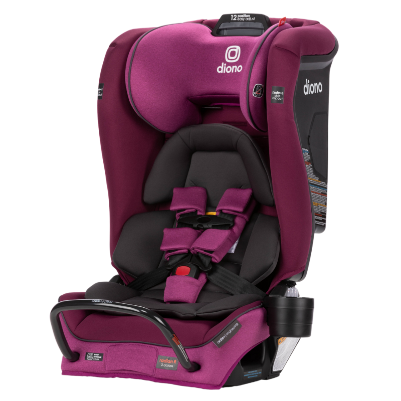 Photo 1 of **PARTS ONLY-MISSING BASE**Diono Radian 3RXT SafePlus, 4-in-1 Convertible Car Seat, Rear and Forward Facing, SafePlus Engineering, 3 Stage Infant Protection, 10 Years 1 Car Seat, Slim Fit 3 Across, Purple Plum