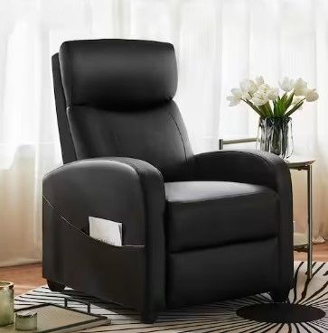 Photo 1 of *PARTS ONLY, INCOMPLETE,MISSING PARTS*
Black Living Room Chair Recliner Chair for Bedroom Massage Recliner Sofa Chair Home Theater Seating Recliner Leather

