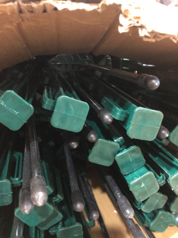 View 2 of Toriexon Electric Fence Posts 50 PCS, 48 inch Step in Fence Post, Green Temporary Plastic Fence Posts for Farm Protection, Sturdy Fencing Post for Garden Yard