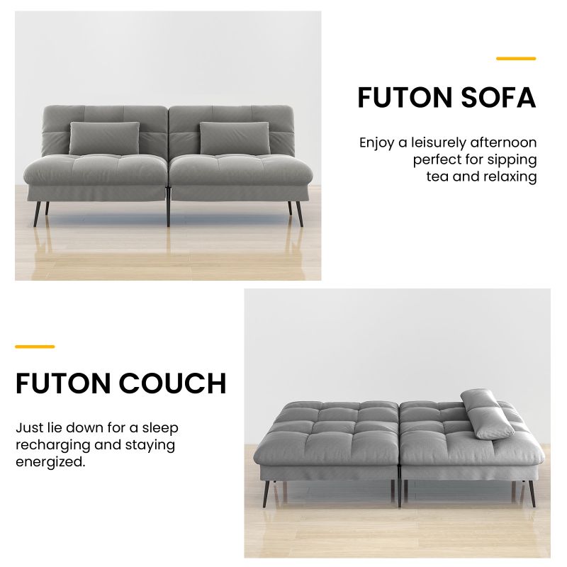 Photo 1 of **Stock photo for reference* *Comfort Convertible Futon Sofa Bed, Gray