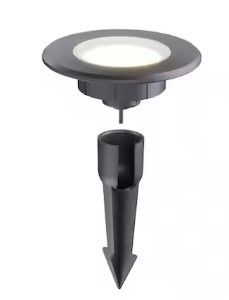 Photo 1 of 10-Watt Equivalent 150 Lumens Low Voltage Black Integrated LED Round Outdoor InGround Well/Deck Light