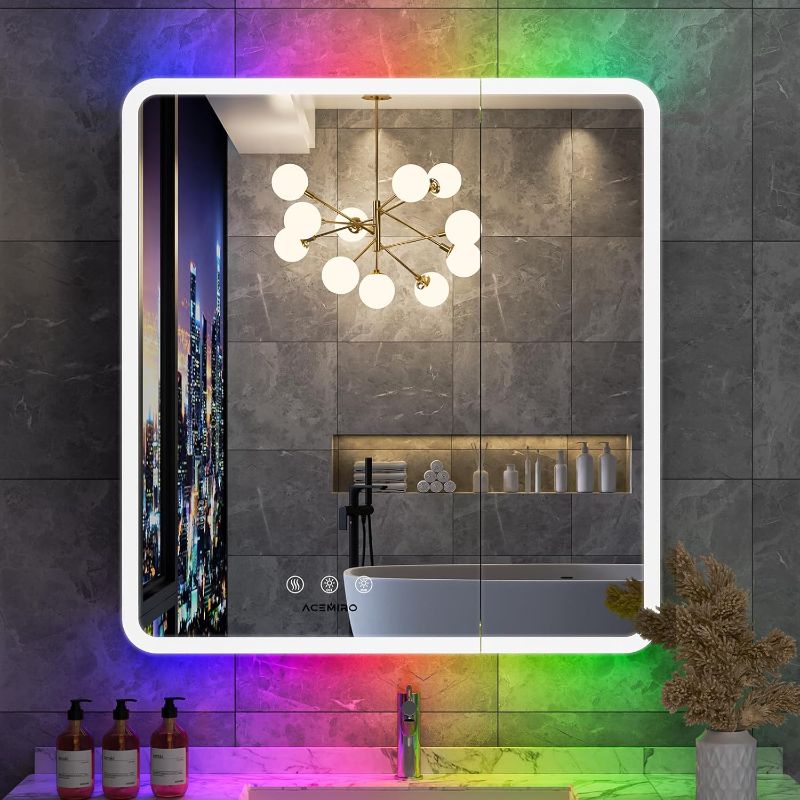 Photo 1 of  Keon Jinn Medicine Cabinet with Lights, 30×32 Inch LED Medicine Cabinets for Bathroom, Bathroom Mirror Cabinet