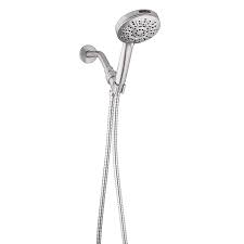 Photo 1 of allen + roth Nevis 6-Settings Brushed Nickel 4-in Round Handheld Shower Head 1.8 GPM