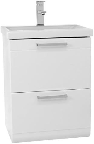 Photo 1 of ***** UNKNOWN IF MISSING PARTS*****LN17 Luna Small Wall Mounted Bathroom Vanity with Fitted Sink, 19", Glossy White
