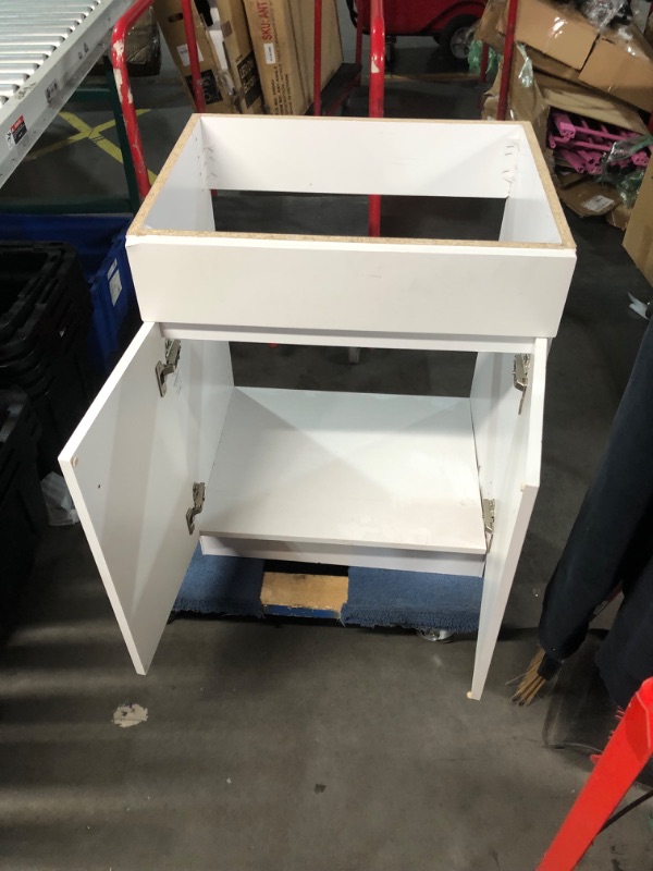 Photo 1 of ***USED - MAJOR DAMAGE - NO PACKAGING - MISSING PARTS - SEE PICTURES***
Project Source 24-in White Single Sink Bathroom Vanity with White Cultured Marble Top
