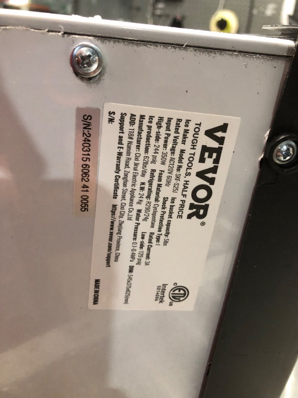Photo 9 of ***NONREFUNDABLE - MAJOR DAMAGE - SEE COMMENTS***
VEVOR Nugget Ice Maker, 62lbs in 24 Hours, Auto Dispense Self Cleaning Countertop Nugget Ice Dispenser for Home Kitchen Office Party, 6lbs Storage Capacity, 2 Ice Making Modes
