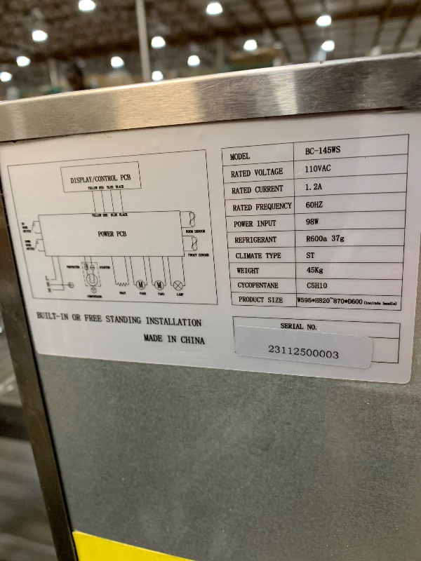 Photo 5 of 24 inch Undercounter Refrigerators with Weatherproof Full Stainless Steel Body, Built-in Beverage Refrigerator for Home and Commercial Use, Stainless Steel Door, Fast Cooling, Low Noise, 37-65 °F