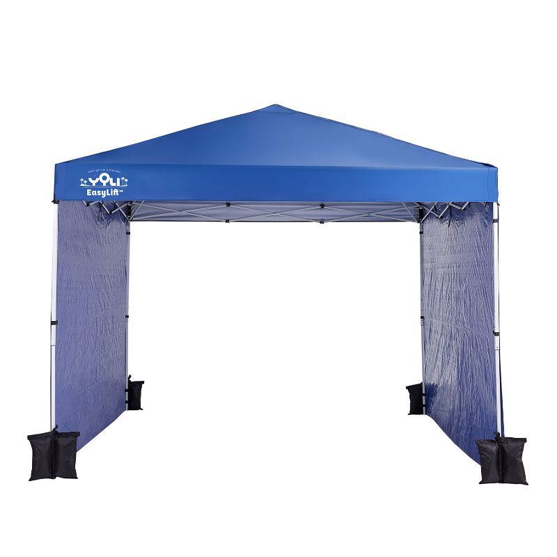 Photo 1 of **stock photo just for reference, canopy is GREEN not blue** Yoli Malibu EasyLift 100 10' x 10' Straight Leg Instant Canopy Value Pack -  Green