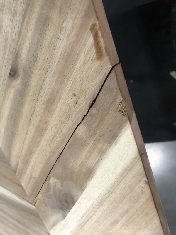 Photo 9 of ***MAJOR DAMAGE - MULTIPLE CRACKS IN WOOD - SEE PICTURES - NO PACKAGING***
allen + roth 8-ft x 25-in x 1.5-in Natural Chevron Acacia Butcher Block Countertop