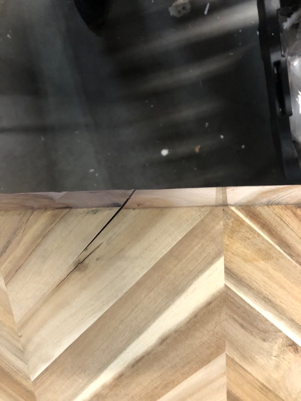 Photo 7 of ***MAJOR DAMAGE - MULTIPLE CRACKS IN WOOD - SEE PICTURES - NO PACKAGING***
allen + roth 8-ft x 25-in x 1.5-in Natural Chevron Acacia Butcher Block Countertop