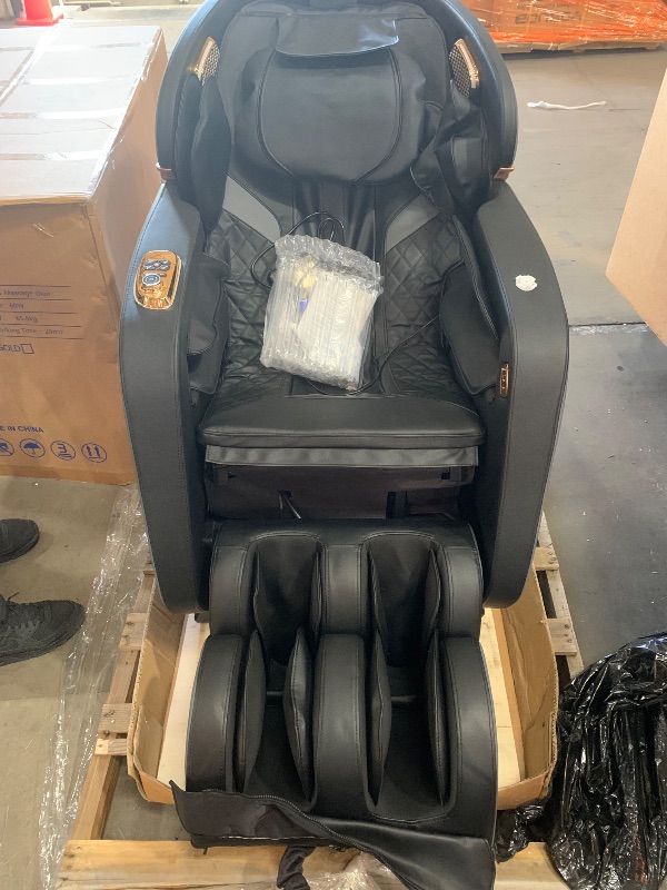 Photo 14 of ***TRUCK/TRAILER PICKUP ONLY - NO PACKAGING - DAMAGED - SEE PICTURES***
MERITLIFE 4D SL Track Zero Gravity Massage Chair Recliner with Calf and Foot Rollers, AI Voice Control, LCD Screen, Quick Access Buttons (Black)