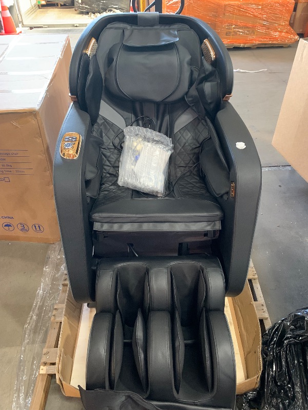 Photo 12 of ***TRUCK/TRAILER PICKUP ONLY - NO PACKAGING - DAMAGED - SEE PICTURES***
MERITLIFE 4D SL Track Zero Gravity Massage Chair Recliner with Calf and Foot Rollers, AI Voice Control, LCD Screen, Quick Access Buttons (Black)