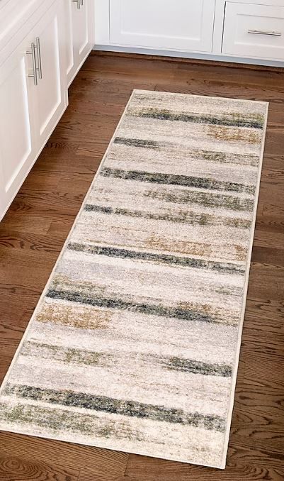 Photo 1 of allen + roth with STAINMASTER Multiscape Performance 2 X 8 (ft) Cream Indoor Abstract Farmhouse/Cottage Area Rug
