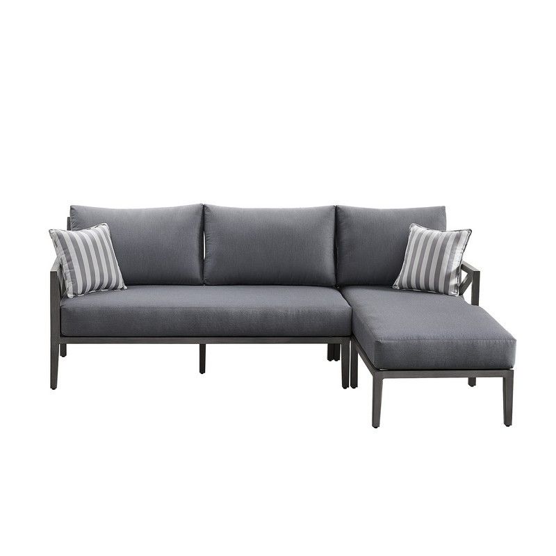 Photo 1 of Ove Decors 15PSC-MA1A02-GR1OT Madison 91 Inch 2-Piece Sectional Set in Grey
 