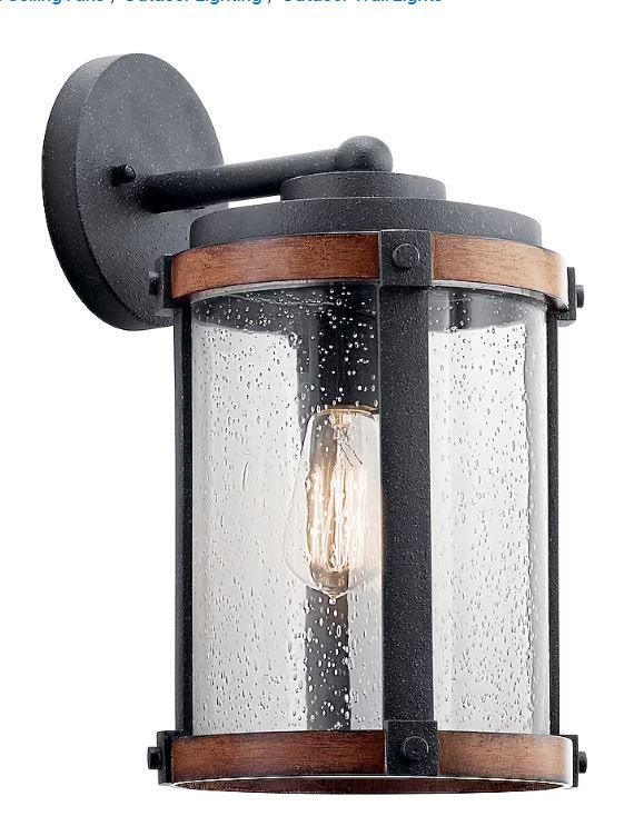 Photo 1 of *BULB NOT INCLUDED*
Kichler Barrington 1-Light 16-in H Distressed Black Outdoor Wall Light
