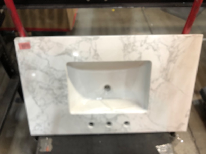 Photo 1 of ****DAMAGED******   Ove Decors 15VVA-NELL36-059YJ Nelly 36 Inch Freestanding Single Sink Bathroom Vanity with Engineered Marble Countertop