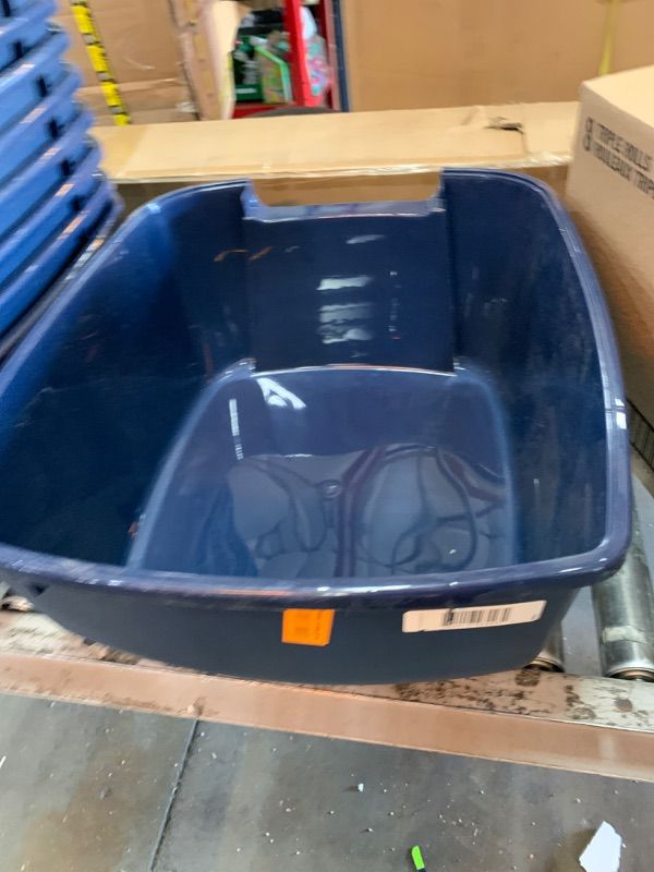 Photo 2 of ***MISSING THE SCOOPER*****IRIS USA Jumbo Cat Litter Box with Scoop, Open Top High Sided Kitty Litter Pan, Navy