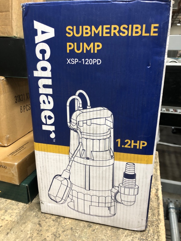 Photo 2 of Acquaer 1.2HP Sump Pump 5722GPH Submersible Pump with Automatic Float Switch, Clean/Dirty Water Removal for Basement, Hot Tub, Pools, Garden Pond