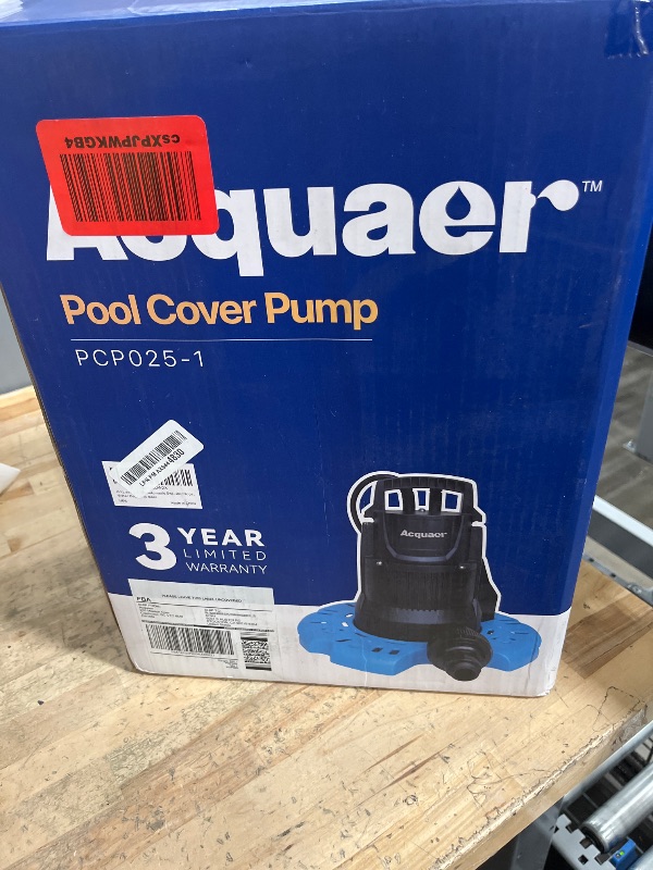 Photo 2 of Acquaer 1/4 HP Automatic Swimming Pool Cover Pump, 115 V Submersible with 3/4” Check Valve Adapter & 25ft Power Cord, 2250 GPH Water Removal for Pool, Hot Tubs, Rooftops, Water Beds and more