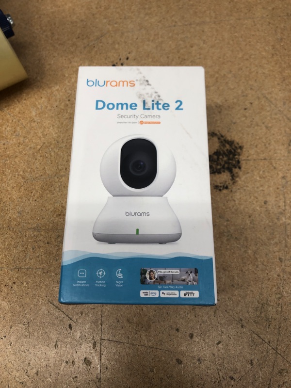 Photo 1 of blurams Security Camera, 2K Indoor Camera 360-degree Pet Camera for Home Security w/ Motion Tracking, Phone App, 2-Way Audio, IR Night Vision, Siren, Works with Alexa & Google Assistant,White