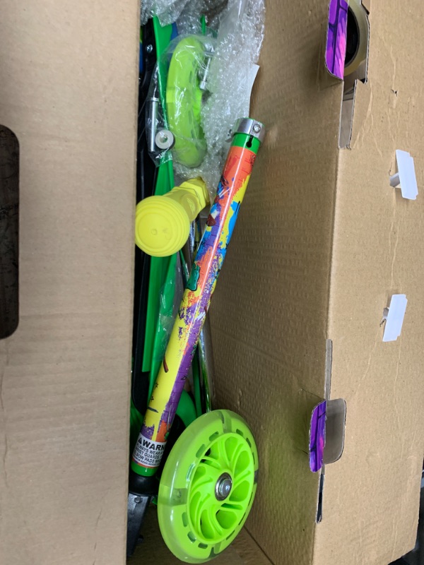 Photo 2 of * MISSING PARTS* TMNT Self Balancing Kick Scooter with Light Up Wheels, Extra Wide Deck, 3 Wheel Platform, Foot Activated Brake, 75 lbs Limit, Kids & Toddlers Girls or Boys, for Ages 3 and Up