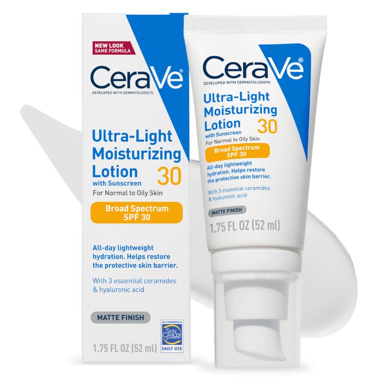 Photo 1 of *pump is broken**
CeraVe Ultra-Light Moisturizing Lotion With SPF 30| Daily Face Moisturizer with SPF | Formulated with Hyaluronic Acid & Ceramides | Broad Spectrum SPF | Oil Free | Matte Finish | 1.7 Ounce
