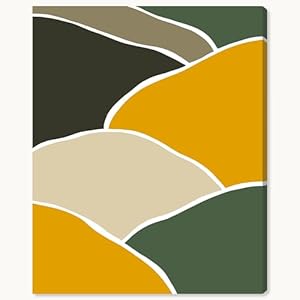 Photo 1 of 
Wynwood Studio Abstract Contemporary Wrapped Canvas Art - Find the River, Wall Art for Living Room, Bedroom, and Bathroom, 30" x 36", Orange and Green Home Decor