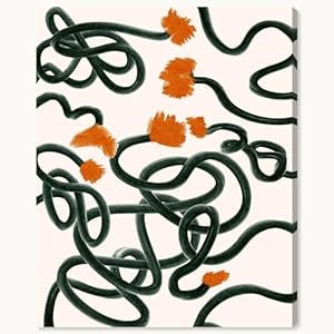 Photo 1 of 
Wynwood Studio Abstract Contemporary Wrapped Canvas Art - Christmas Lights for the Garden, Wall Art for Living Room, Bedroom, and Bathroom, 30" x 36", Black and Orange Home Decor