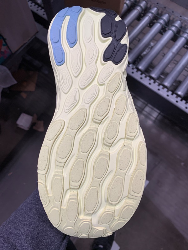 Photo 1 of New Balance Women's W1080V13 Running Shoe, Limelight/Chrome Blue/Silver Metalic, 9.5 Wide