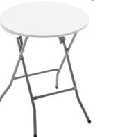 Photo 1 of **ONLY ONE** BTEXPERT White 24" Round Plastic Folding Table Commercial Portable for Picnic Party Camping Banquet Card Dining Wedding Event Home Kitchen Indoor Outdoor Set of 5