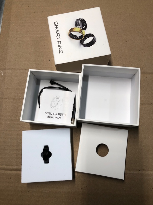 Photo 1 of Smart Ring with Calories, Heart Rate,Step Counter, Heart Rate & Blood Oxygen Monitor, Sleep Tracking, and IP68 Waterproof - No App Subscription, Compatible with Android 5.1+ & iOS 8.0 (Black, 10#)