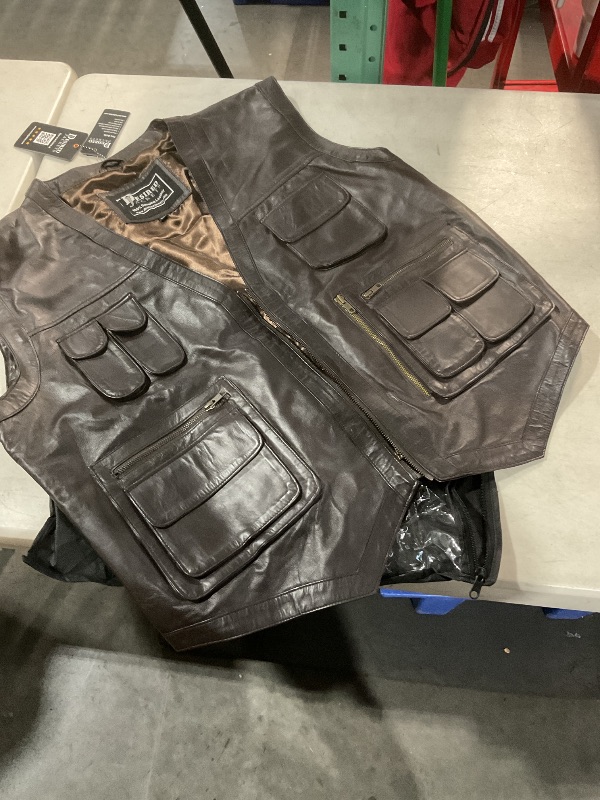 Photo 2 of Desired Jackets Men's J World's Chris Pratt Owen Grady Brown Vest JW Adventure Chris Pratt Motorcycle Leather Biker Vest Jurrasic Park Vest (3XL, Dark Brown)