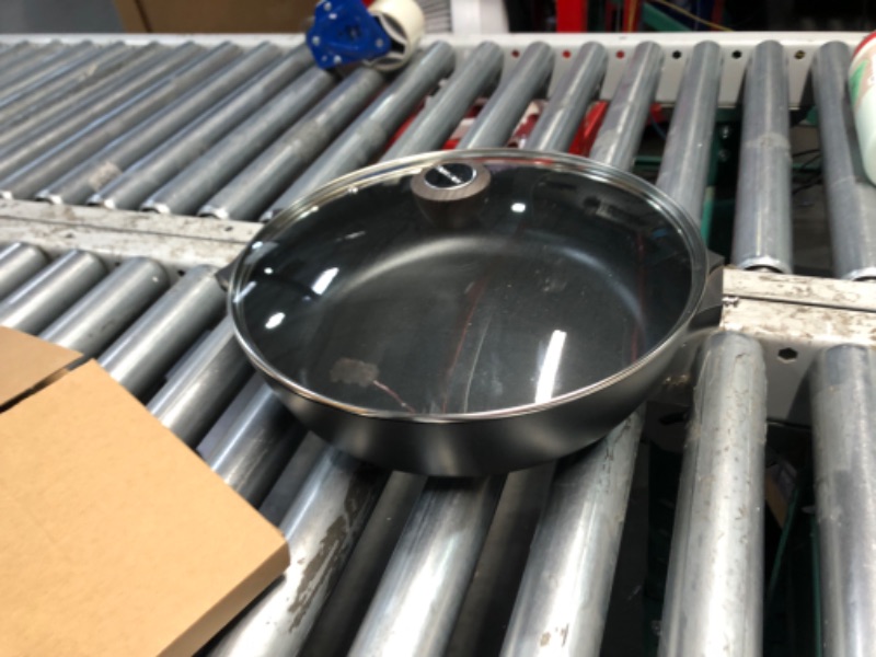 Photo 2 of ***USED - HANDLES MISSING - SEE PICTURES***
SENSARTE Nonstick Frying Pan Skillet with Lid, 12 Inch Large Deep Frying Pan, 5 Qt Non Stick Saute Pan with Cover, Induction Pan, Healthy Non Toxic Cooking Pan with Helper Handle, PFOA PFOS Free used damaged 