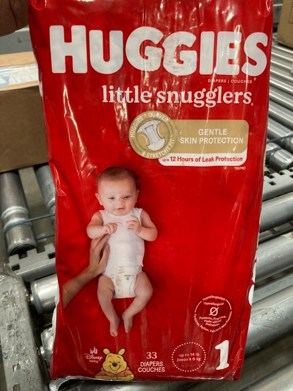 Photo 1 of Baby Diapers Size 1, 33Ct, Huggies Little Snugglers