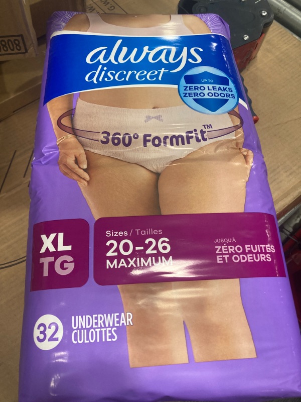 Photo 1 of Always Discreet Adult Incontinence Underwear for Women and Postpartum Underwear XL 32 Count 