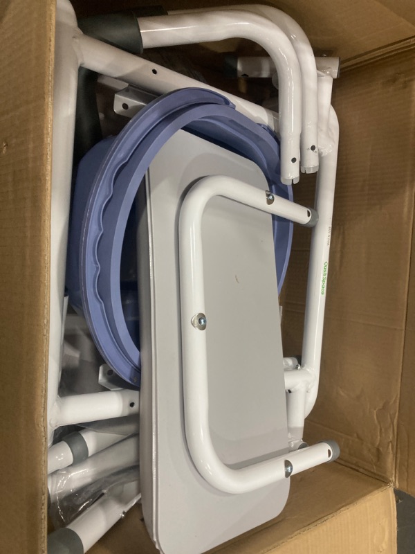 Photo 1 of OasisSpace Heavy Duty Padded Drop Arm Commode, Bedside Commodes for Seniors, Commode Chair for Toilet with Arms & Removable Bucket in Bathroom or Bedroom