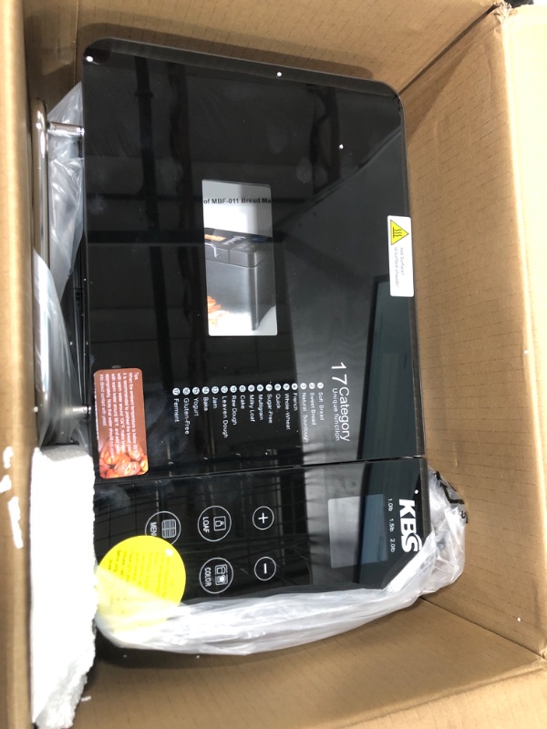 Photo 1 of KBS 17-in-1 Bread Maker-Dual Heaters, 710W Machine Stainless Steel with Gluten-Free, Dough Maker,Jam,Yogurt PROG, Auto Nut Dispenser,Ceramic Pan& Touch Panel, 3 Loaf Sizes 3 Crust Colors,Recipes