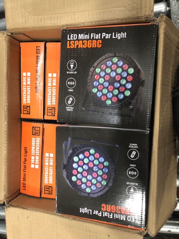 Photo 2 of 12 Packs 36 LED Stage Lights RGB LED Par Lights 7 Channels DJ Uplights for Events with Sound Activated Remote Control & DMX Uplighting for Events Party Club Wedding Christmas Holiday Disco