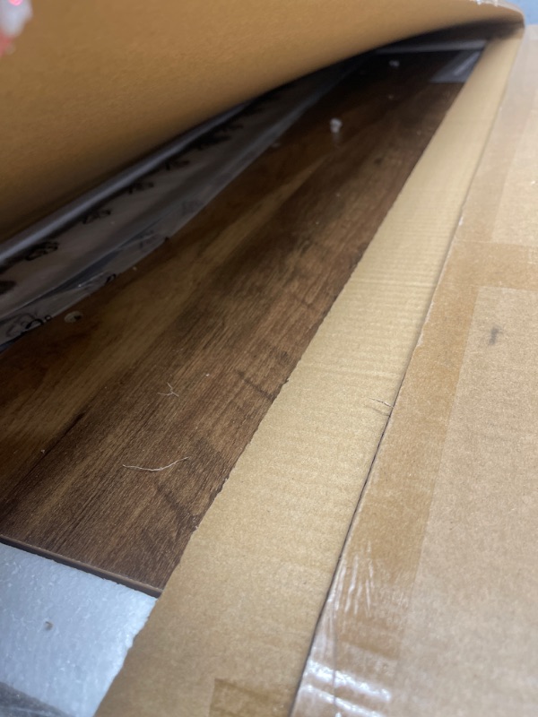 Photo 1 of HSH Rustic Farmhouse Coffee Table, Modern Minimalist Wood and Metal Living Room Table, 2 Tie Rectangle Center Table with Storage & Display Shelf, Simple Office Cocktail Tea Table, Rustic Oak, 39 Inch