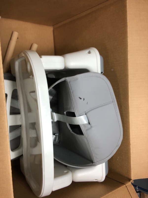 Photo 1 of 3-in-1 Convertible Baby High Chair with Adjustable Feeding Tray, 5 Point Harness, Footrest - Portable, Gray