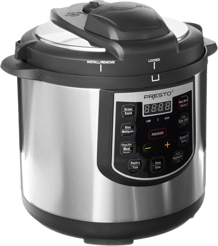 Photo 1 of ***HEAVILY USED AND DIRTY - POWERS ON - UNABLE TO TEST FURTHER***
Presto 02141 6-Quart Electric Pressure Cooker, Black, Silver, Stainless steel